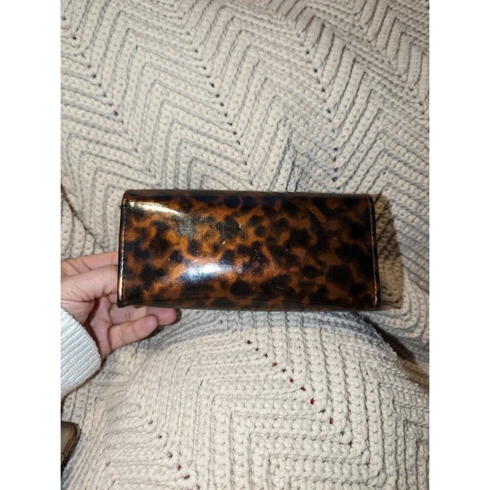Vintage Tory‎ Burch Y2K Black Leather Eyeglass Frames and Tortoise Case Rx